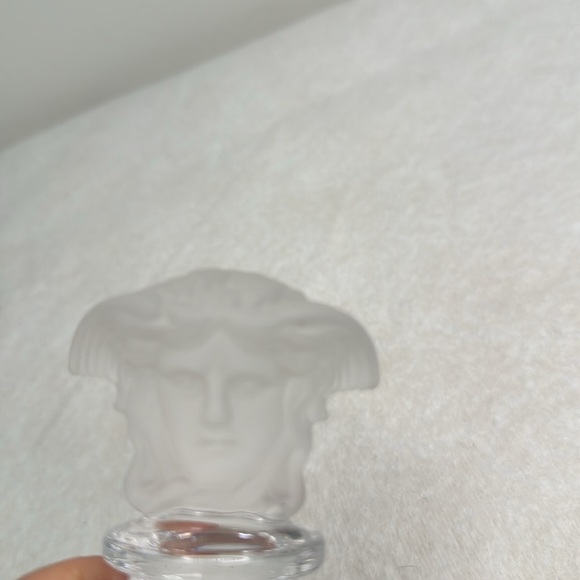 VERSACE FROSTED CLEAR MEDUSA HEAD CRYSTAL BOTTLE STOPPER ROSENTHAL - Picture 3 of 7